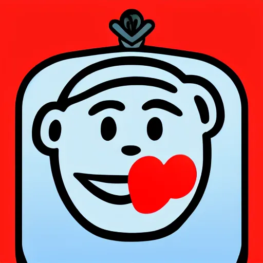 Prompt: tinder logo with the head of tin tin, icon, graphic design, vector, logo