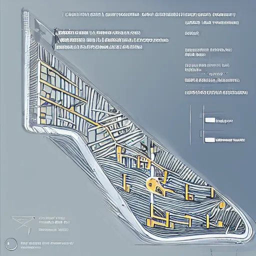 Image similar to the fire exit route map from a building that Zaha Hadid designed