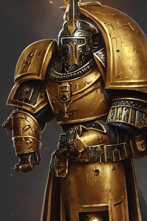 Image similar to armor portrait heros warhammer 4 0 k horus heresy fanart - the primarchs emperor by johannes helgeson animated with vfx concept artist & illustrator global illumination ray tracing hdr fanart arstation zbrush central hardmesh 8 k octane renderer comics stylized