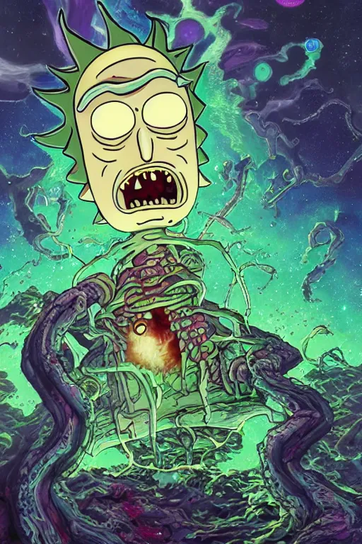 rick and morty fused with a lovecraft happy space | Stable Diffusion ...
