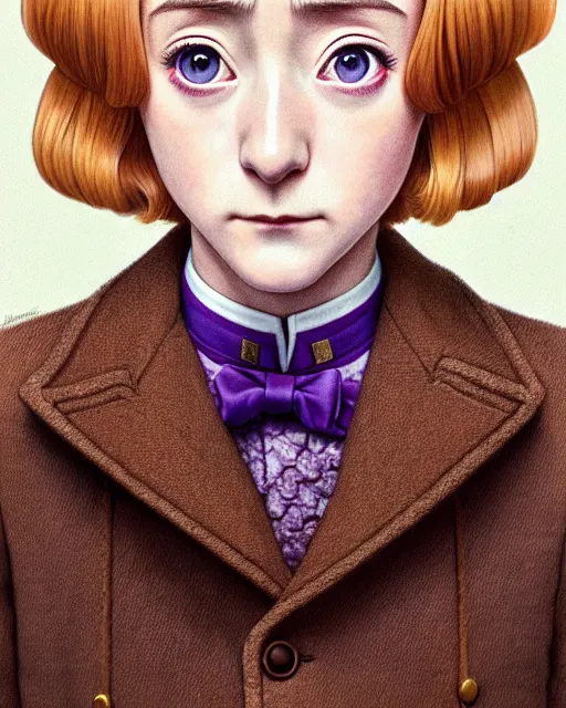 Image similar to portrait Anime as saoirse ronan grand budapest hotel girl cute-fine-face, brown-blond-hair pretty face, realistically shaded, Perfect face, fine details. Anime. grand budapest hotel, realistic shaded lighting by Ilya Kuvshinov, katsuhiro otomo, ghost-in-the-shell, magali villeneuve, artgerm, rutkowski, WLOP Jeremy Lipkin, Giuseppe Dangelico Pino, Michael Garmash, Rob Rey