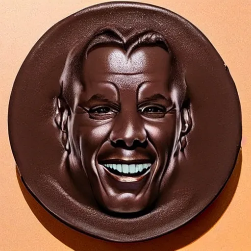 Image similar to dark chocolate relief that looks like till lindemann, dark chocolate portrait