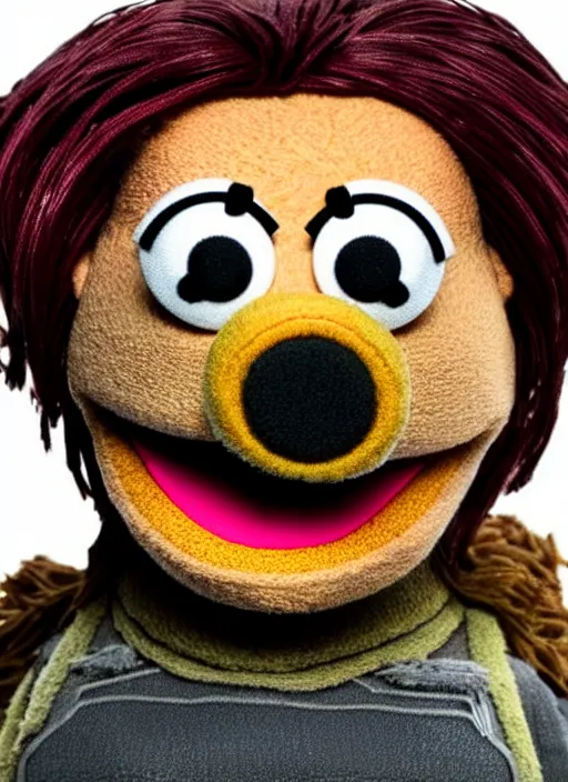 Prompt: studio portrait still of muppet!!!!! bucky barnes the winter soldier!!!!!! as a muppet muppet as a muppet, 8 k, studio lighting, key light,