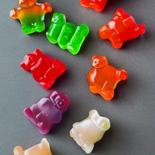 Prompt: photo of gummy bear ewoks