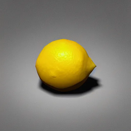 Image similar to a render of a low polygon lemon, unreal engine