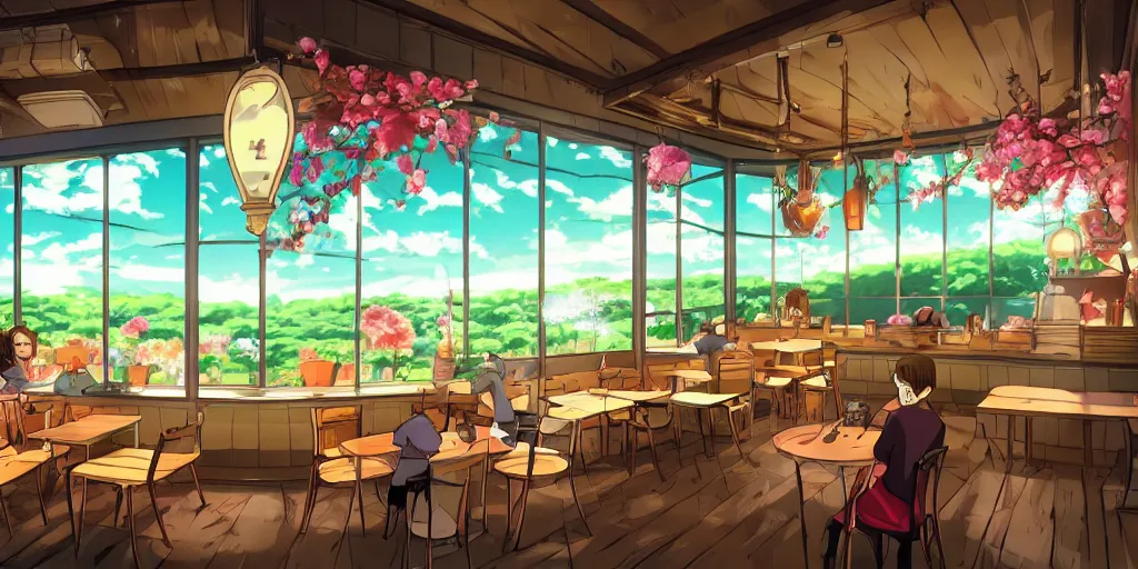 beautiful anime background of a cafe | Stable Diffusion | OpenArt