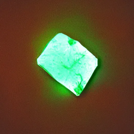 Image similar to photo of rare transparent rock with green glow, cinestill, 800t, 35mm, full-HD