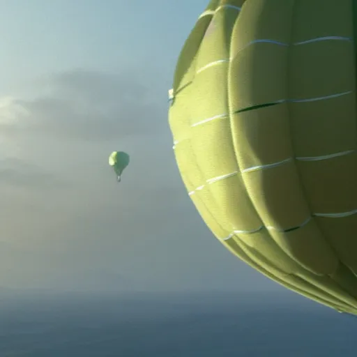 Prompt: film still of yoda flying in a hot air balloon in the new star wars movie 4 k