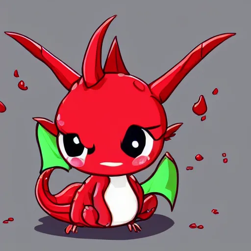 Image similar to the most cutest adorable happy picture of a dragon, tiny firespitter, kawaii, chibi style, Dra the Dragon, tiny red babdy dragon, adorably cute, enhanched, stuffed dragon, deviant adoptable, digital art Emoji collection