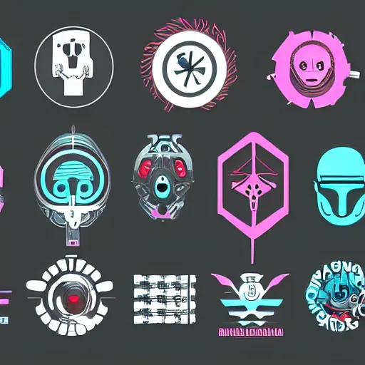 Image similar to cyberpunk logos, clean, vector art, texture