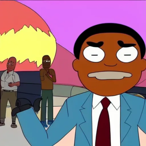 Prompt: mike tyson in rick and morty, tv show, animated,