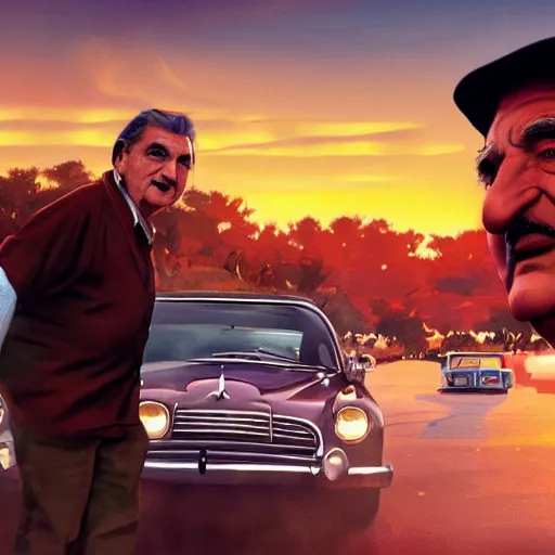 Prompt: a still frame of the movie'jose mujica : mall cop ', dramatic light, action scene, sunset, high detail, sharp, directed by steven spielberg, digital art, trending on artstation