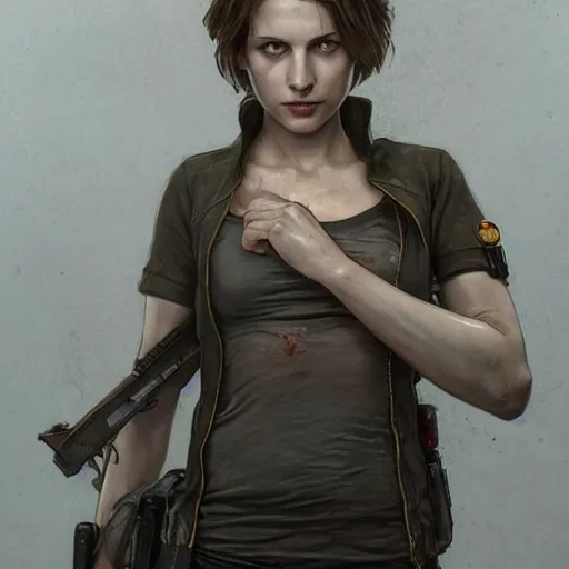 Image similar to Eveline from Resident evil 7, highly detailed, digital painting, artstation, concept art, smooth, sharp focus, illustration, ArtStation, art by artgerm and greg rutkowski and alphonse mucha and J. C. Leyendecker and Edmund Blair Leighton and Katsuhiro Otomo and Geof Darrow and Phil hale and Ashley wood and Ilya repin and Charlie Bowater