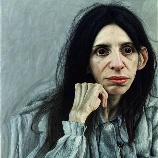 Prompt: high quality high detail painting by lucian freud, hd, portrait of pj harvey