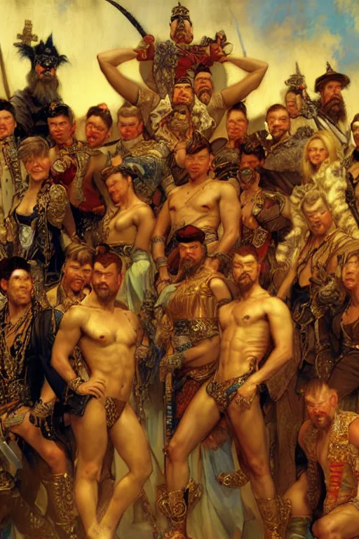 Image similar to the twelve kingdoms, painting by gaston bussiere, craig mullins, j. c. leyendecker, tom of finland