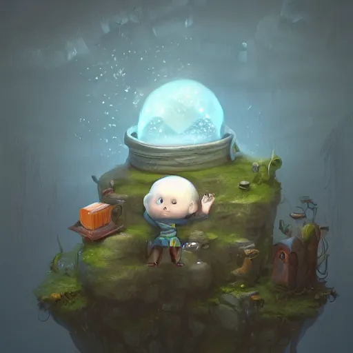 Prompt: super cute fantasy child mage 3D concept by Gediminas Pranckevicius style, foggy, glowing effect, beautiful detailed, chubby, face realistic, Game Art, hyper detailed, no background, Character Modeling, cartoon, cinematic, raytrace, Trend on artstation, C4D