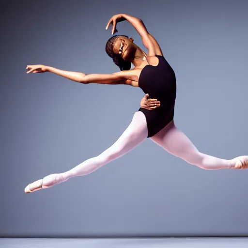 Image similar to Samuel L. Jackson as a ballerina, dancing gracefully, 4k, high details, studio lighting