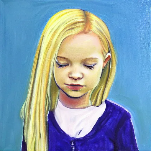 Prompt: little blonde girl with iphone by eloise wilkins