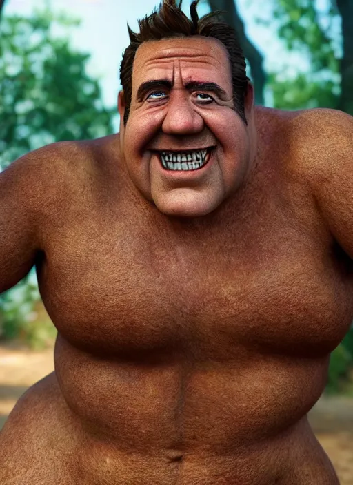 Image similar to closeup portrait of fred flintstone, depth of field, zeiss lens, detailed, symmetrical, centered, fashion photoshoot, by Annie Leibovitz and Steve McCurry, David Lazar, Jimmy Nelsson, Breathtaking, 8k resolution, extremely detailed, beautiful, establishing shot, artistic, hyperrealistic, beautiful face, octane render