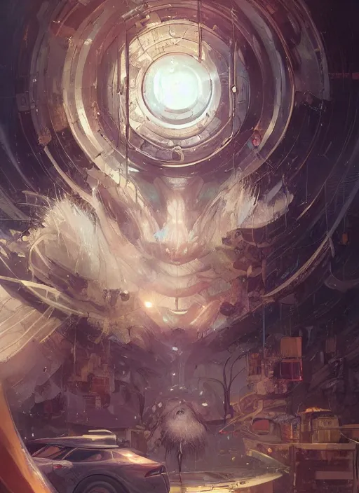 Prompt: photorealistic by michael komarck, greg rutkowski, victo ngai, artgerm and j. dickenson, the human capacity to abstract discrete categories over continuous phenomenon constitutes perhaps our greatest blessing and curse