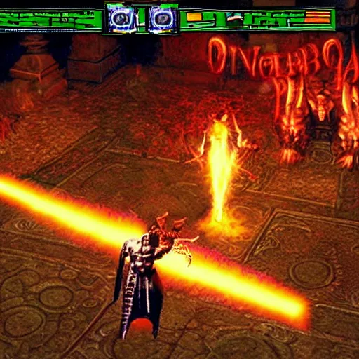 Prompt: a screenshot of the video game Diablo (1994)