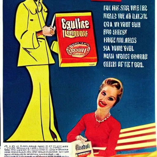 Image similar to cigarette advertisement from a 1 9 7 0 s magazine