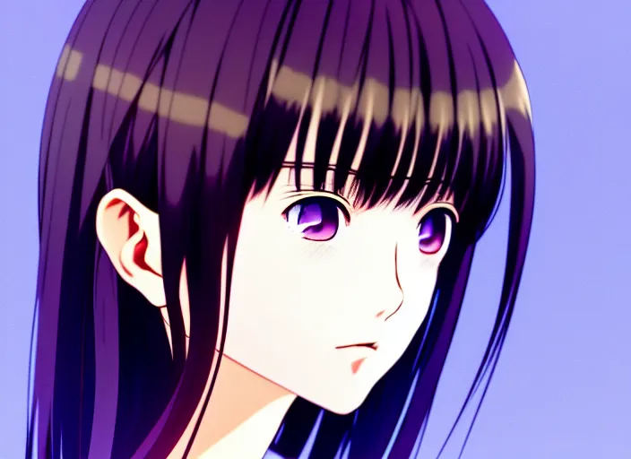 Image similar to anime visual portrait of a young japanese woman looking around the kitchen, cute face by ilya kuvshinov, yoshinari yoh, makoto shinkai, katsura masakazu, dynamic perspective pose, detailed facial features, kyoani, rounded eyes, crisp and sharp, cel shad, anime poster, ambient light, cinematic film