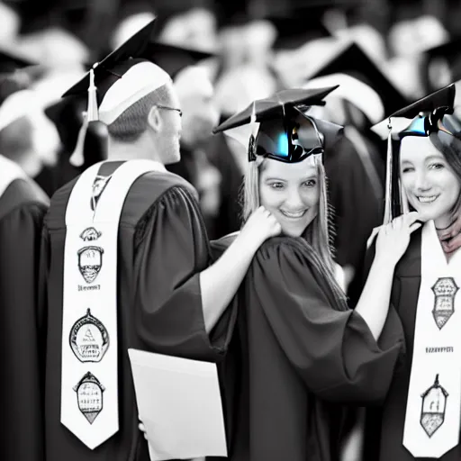 Image similar to college graduate, photorealistic, 8k, award winning, monochrome