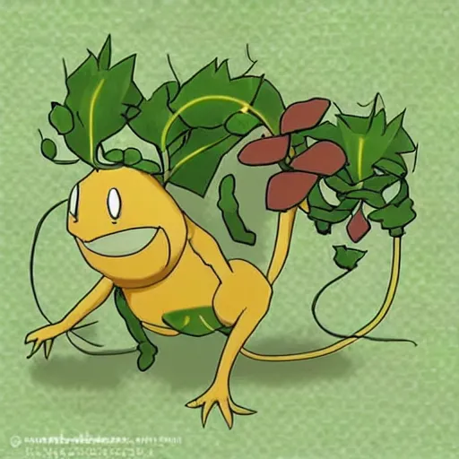 Image similar to mixture between bellsprout and primeape pokemon, hybrid pokemon, vines and apelike