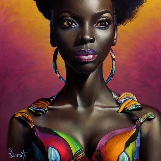 Prompt: danai guira, perfectionism is a direct byproduct of supremacy, 👩🏿🎨👩🏿🎤 afrofuturistic, surreal, in the style of artgerm, rossdraws, basquiat, oil painting, artstation, epic composition, award winning, rule of thirds, masterpiece