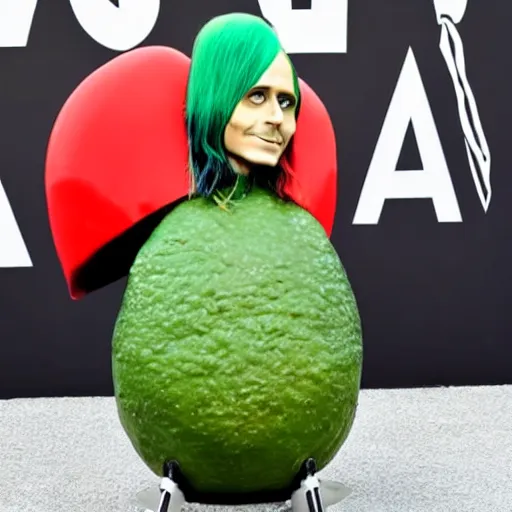 Prompt: jared leto as an avocado chair