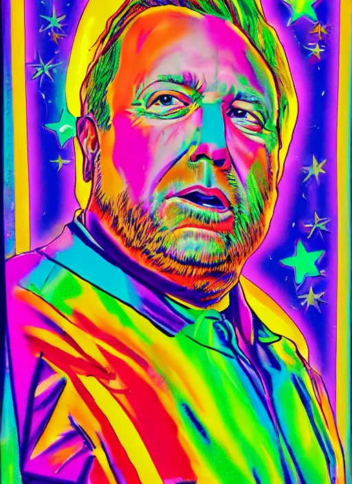 Image similar to alex jones by lisa frank and Zbigniew Brzezinski