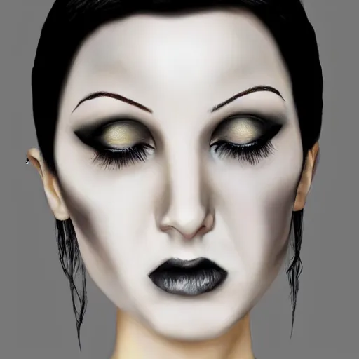 Prompt: pale goth beauty, hyperrealism