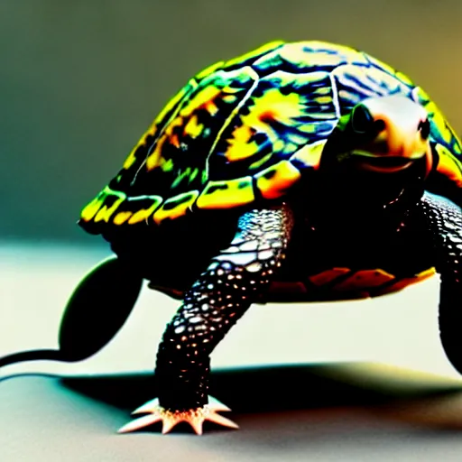 Image similar to , a mouse turning into a turtle, ultra realistic, intricate details, highly detailed, photorealistic, octane render, 8 k, unreal engine.