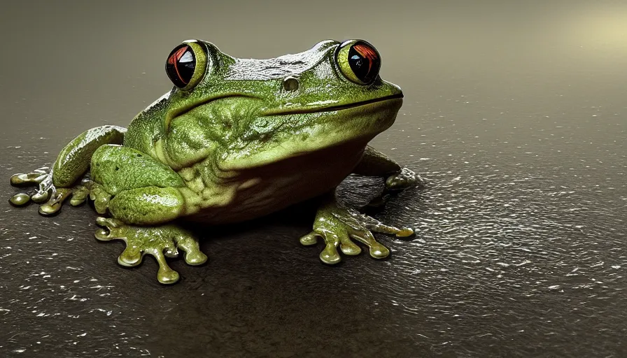 Prompt: ugly human frog in the swamp, big eyes, claws, hyperdetailed, artstation, cgsociety, 8 k