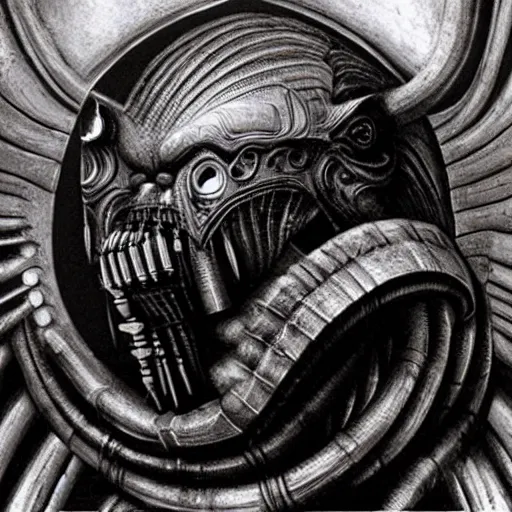 Image similar to xenonorph h r giger, movie still