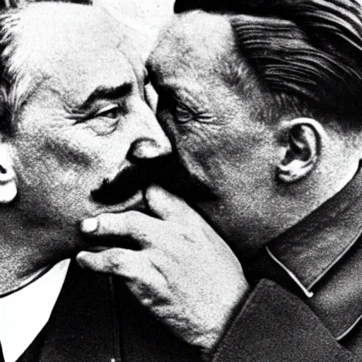 Image similar to stalin kissing hitler