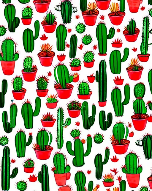Image similar to detailed sketch of a cactus, pencil, red and white pattern, mysterious desert, two moons, 8 k, by studio ghibli, trending on deviantart, hyper detailed