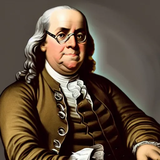 Image similar to photo of benjamin franklin at the met gala