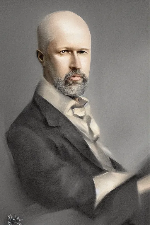 Image similar to portrait of petr tchaikovsky digital art, conteporary portrait