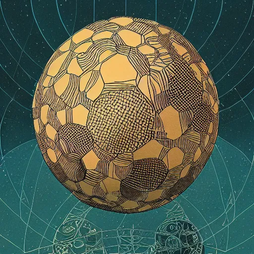 Image similar to illustration of football ball, by, da vinci and victo ngai