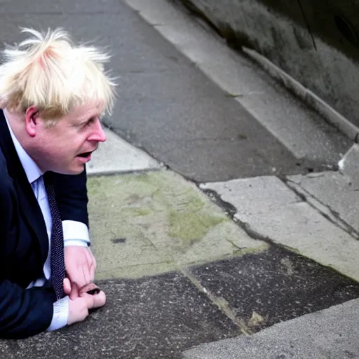 Image similar to photo of boris johnson lost in the sewers