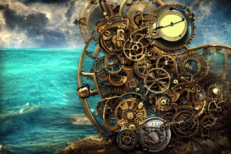 Image similar to steampunk ocean