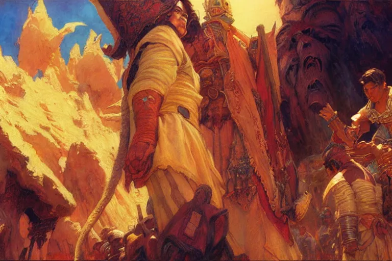 Image similar to tales from earthsea, painting by gaston bussiere, craig mullins, j. c. leyendecker, tom of finland