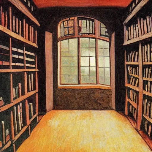 Prompt: eldritch shadow cat in an old library, abandoned library, remedios varo painting, leonora carrington painting