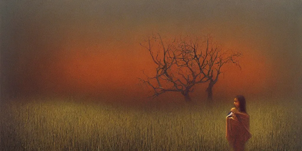 Image similar to cinematic oil painting, zdzislaw beksinski