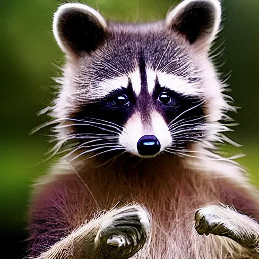 Prompt: cosmic raccoon, poorly photoshopped, meme template