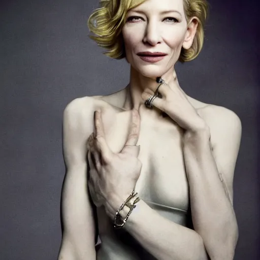 Prompt: photo of cate blanchett, by Annie leibowitz, photorealisitc ,4k