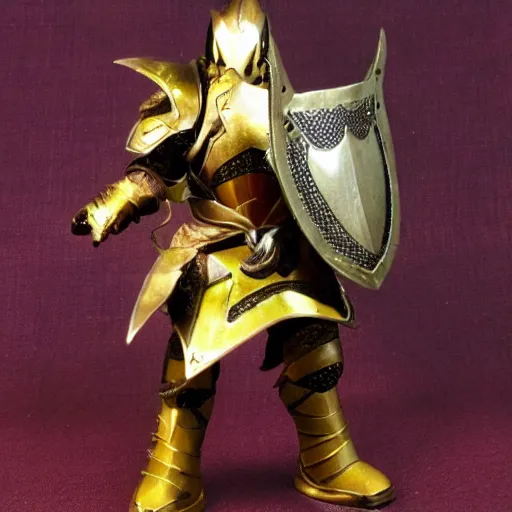 Image similar to Golden dragon born fighter wearing plate armor