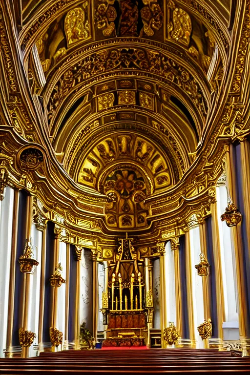 Image similar to photo inside a church, ornate, highly detailed